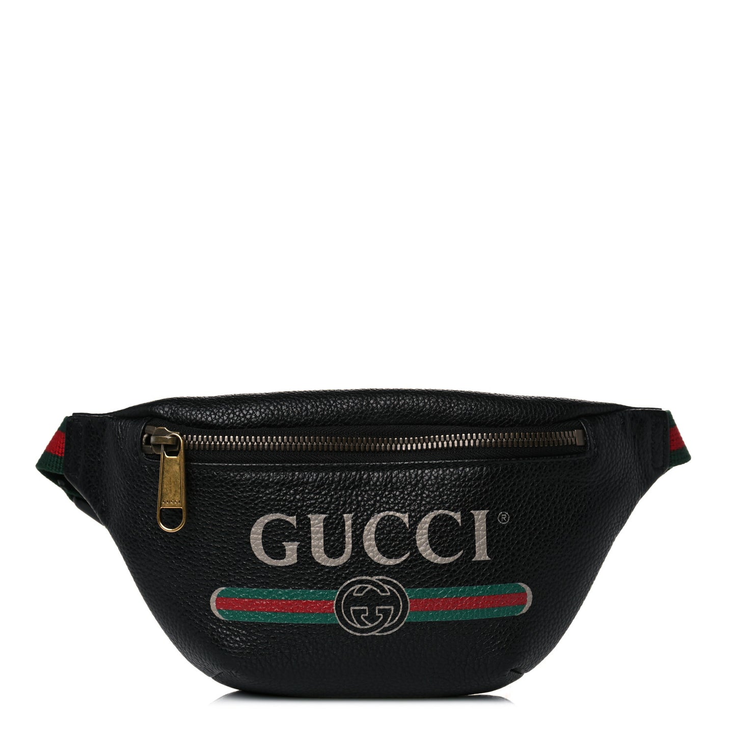 Grained Calfskin Small Logo Belt Bag Black