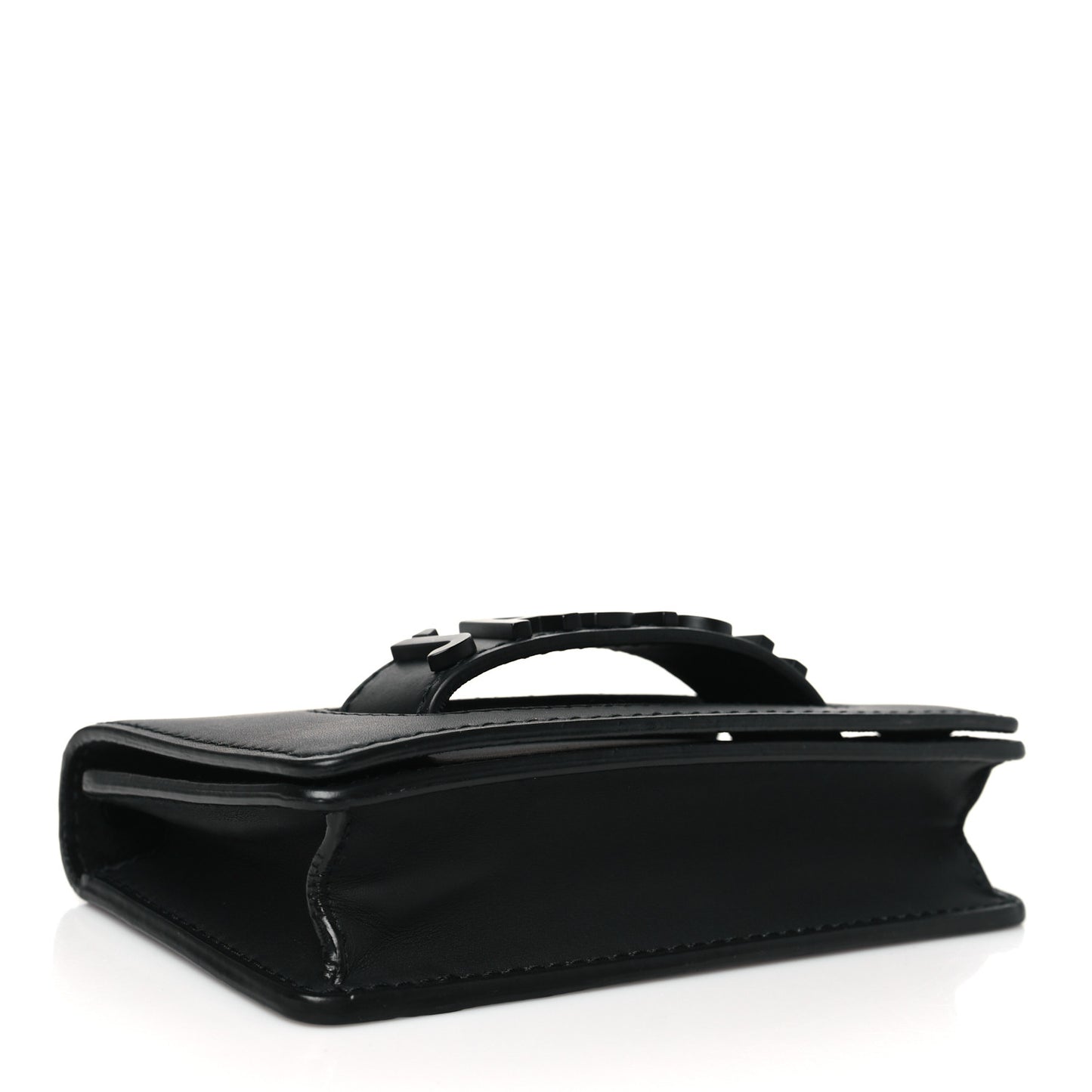 Ultra Matte Calfskin Mini J'Adior Chain Flap Bag Black