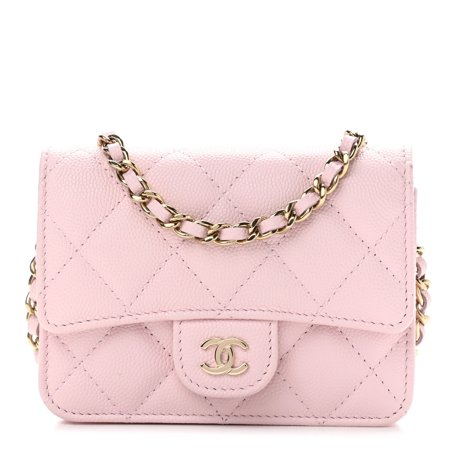 Chanel Caviar Quilted Mini Chain Bag Pink 1 of 13