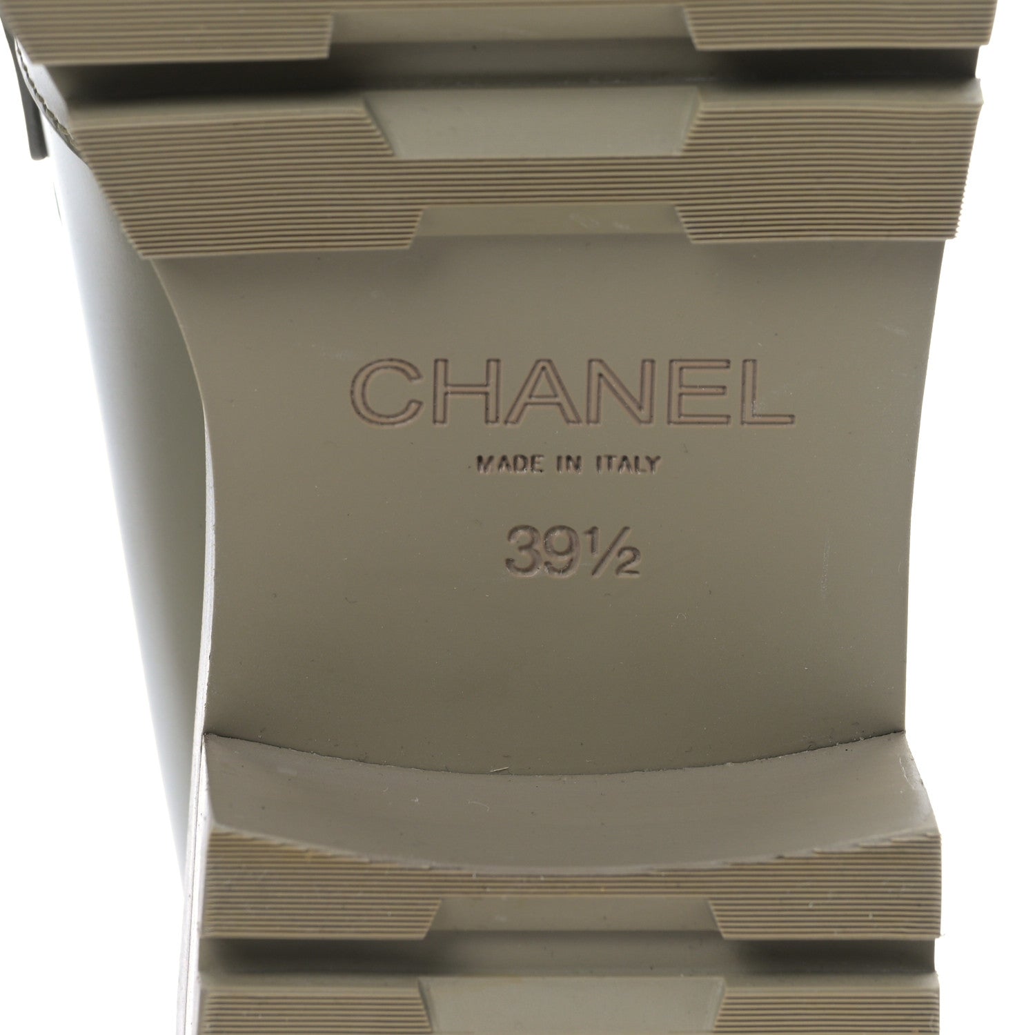 Chanel Calfskin Metal CC Loafers 39.5 Khaki 6 of 8