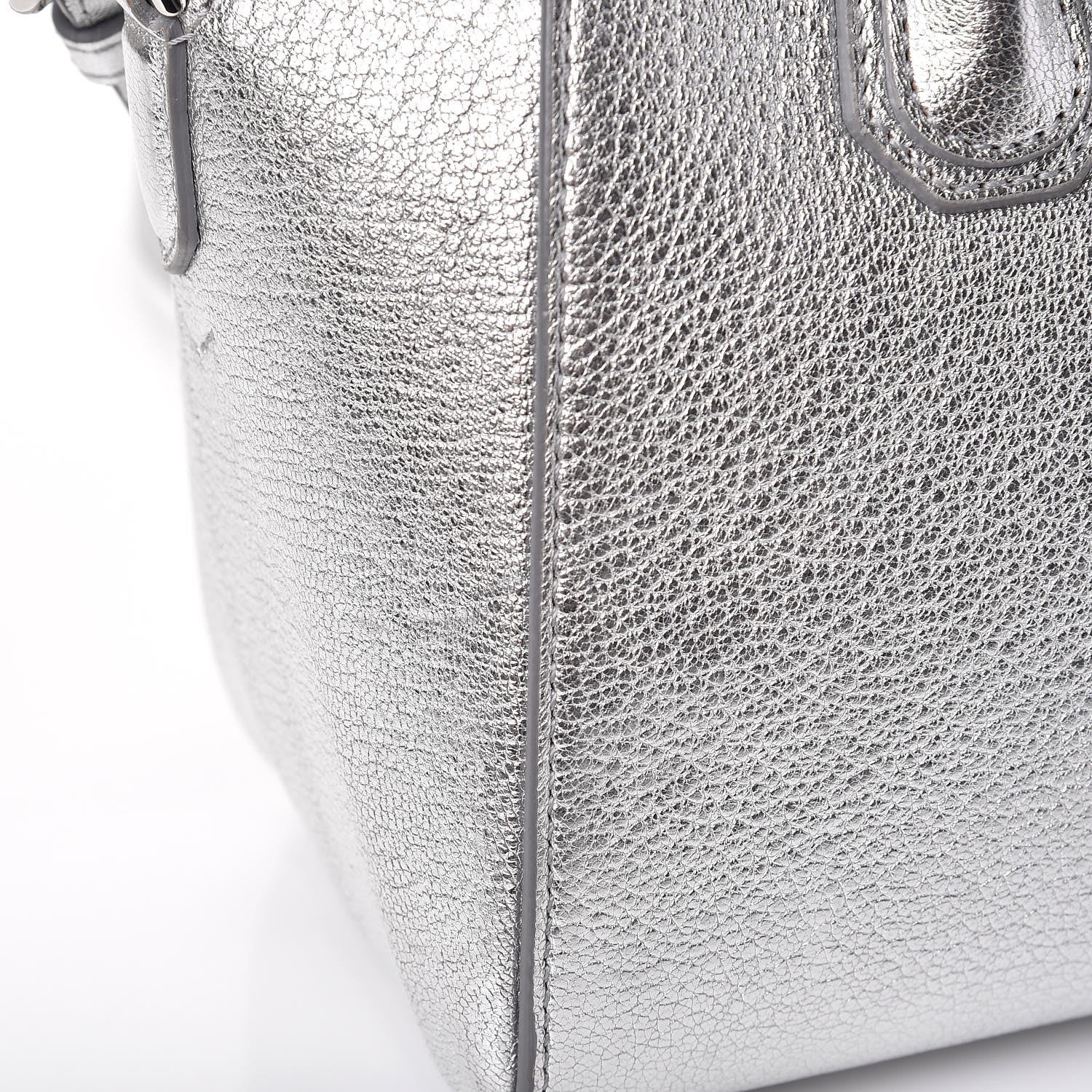 Givenchy Metallic Sugar Goatskin Mini Antigona Silver 9 of 10