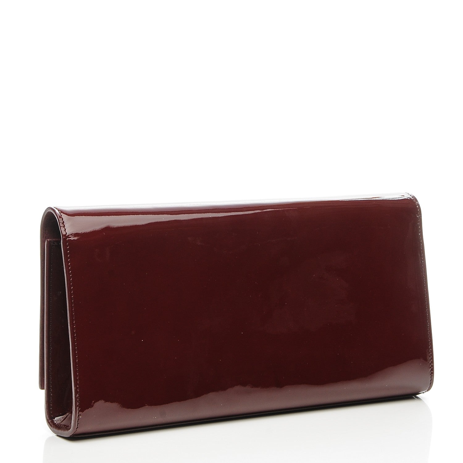 Saint Laurent Patent Classic Monogram Cassandre Clutch Dark Red 3 of 6