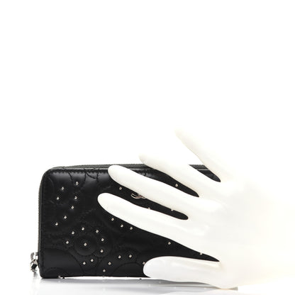 Chanel Lambskin Camellia Studded Large Gusset Zip Around Wallet Black 2 of 15