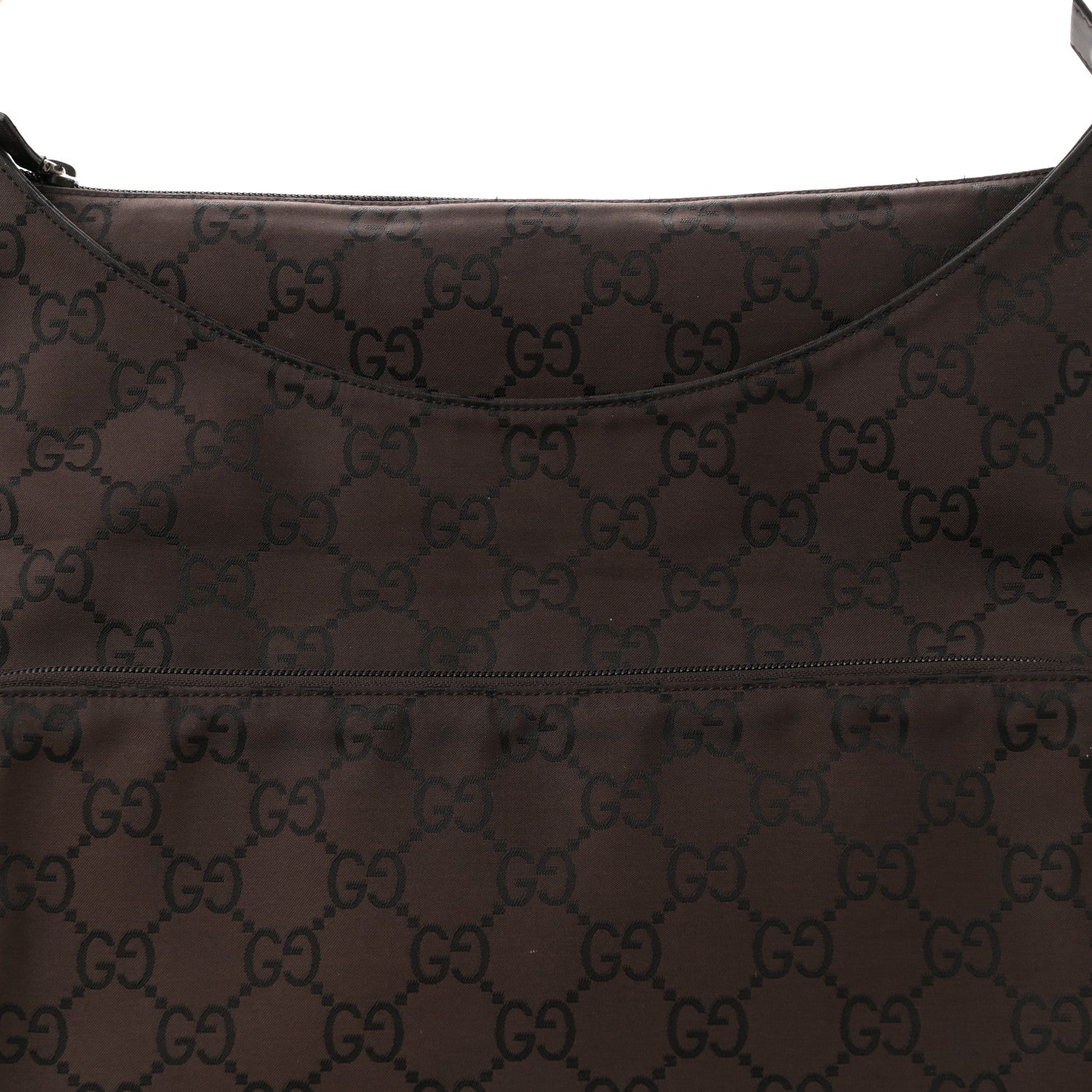 Gucci Nylon Monogram Extra Large Satchel Dark Brown 8 of 13