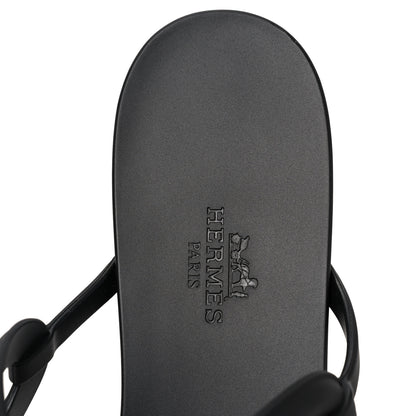 Hermes Rubber Womens Egerie Sandals 40 Black 7 of 7