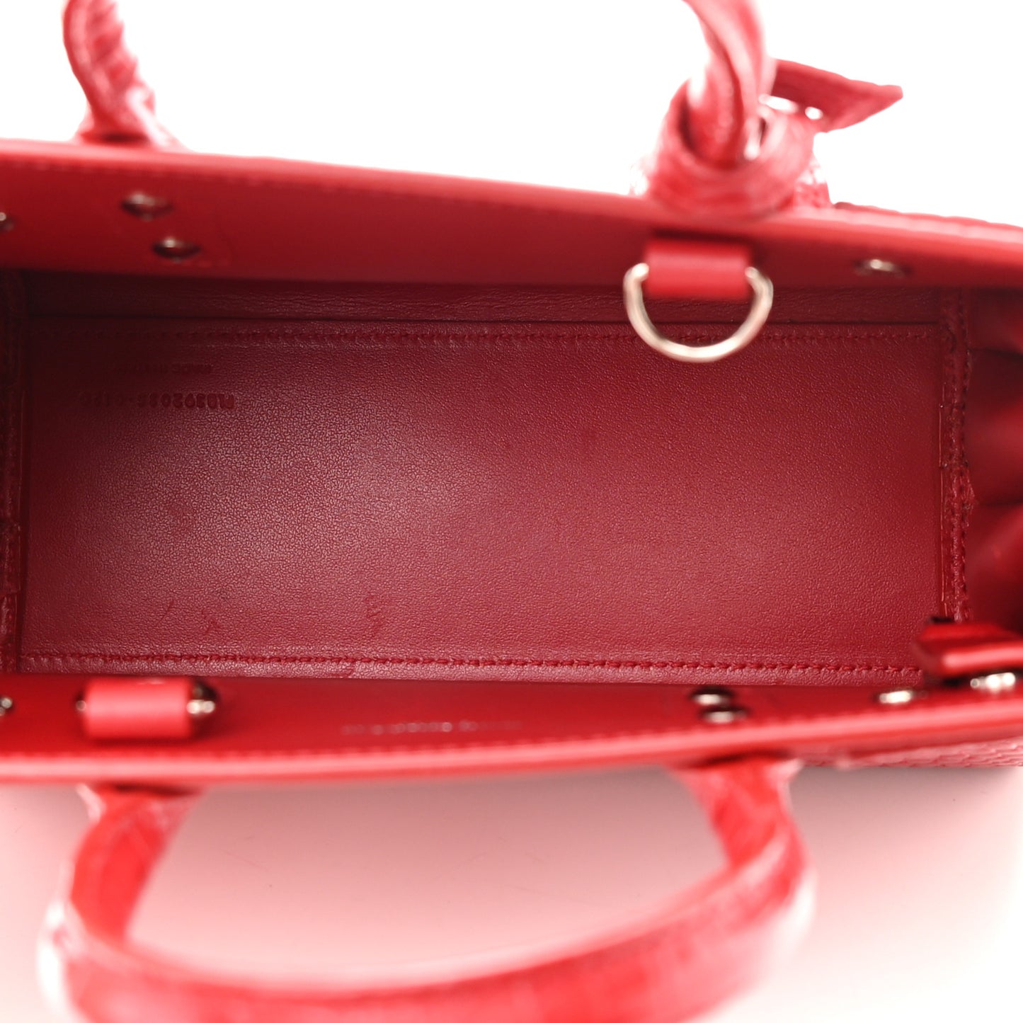 Calfskin Crocodile Embossed Nano Sac De Jour Red