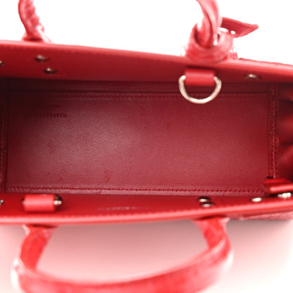 Saint Laurent Calfskin Crocodile Embossed Nano Sac De Jour Red 5 of 13