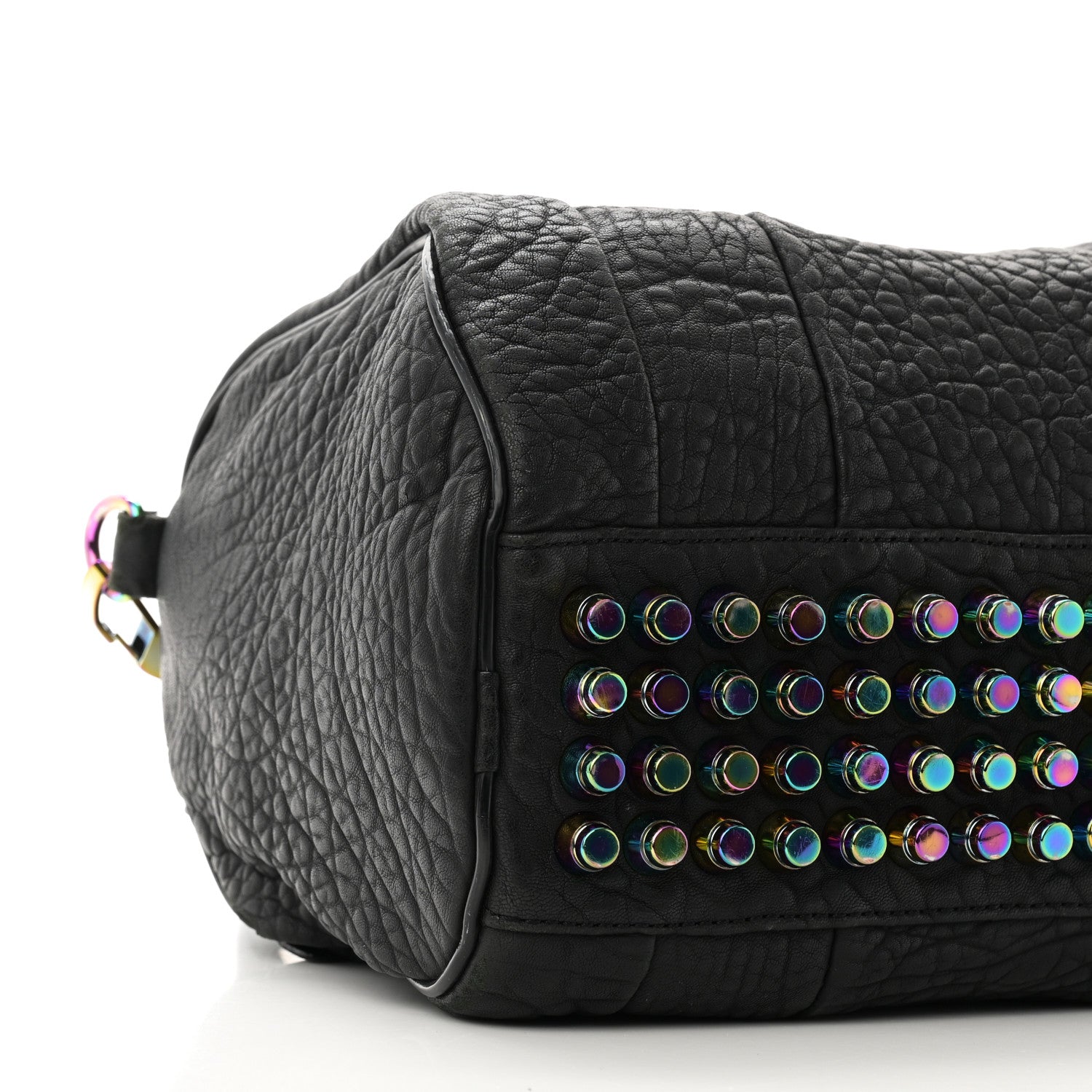 Alexander Wang Pebbled Lambskin Rocco Matte Black Iridescent Hardware 8 of 10