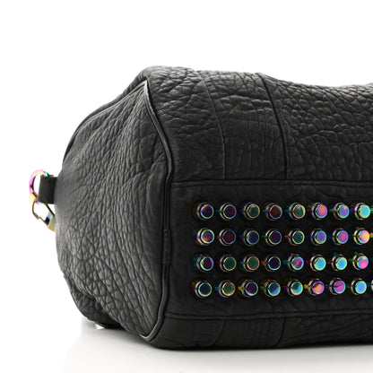 Alexander Wang Pebbled Lambskin Rocco Matte Black Iridescent Hardware 8 of 10