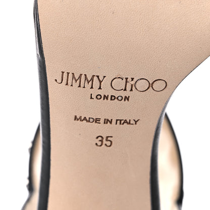 Jimmy Choo Shiny Calfskin Veto 65 Studded Sandals 35 Black 6 of 12