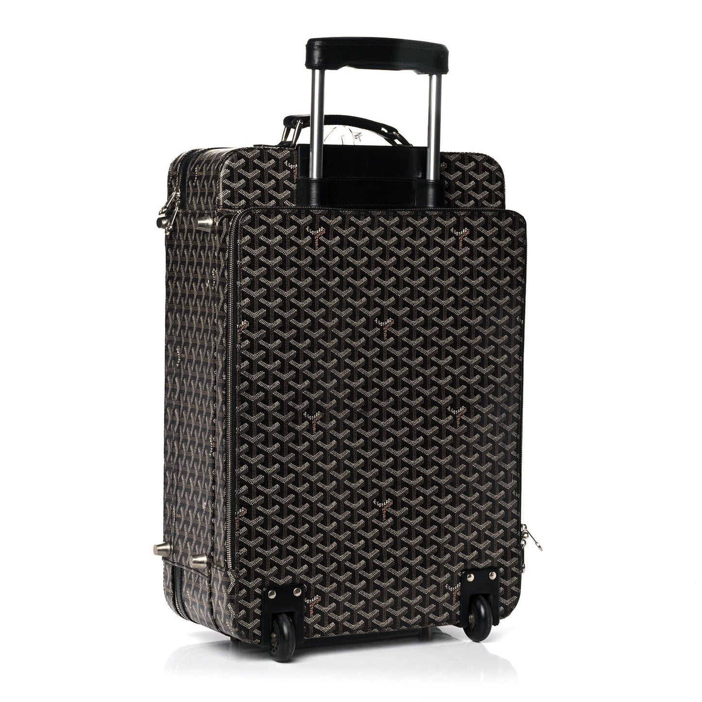 Goyardine Rolling Suitcase Trolley PM Black