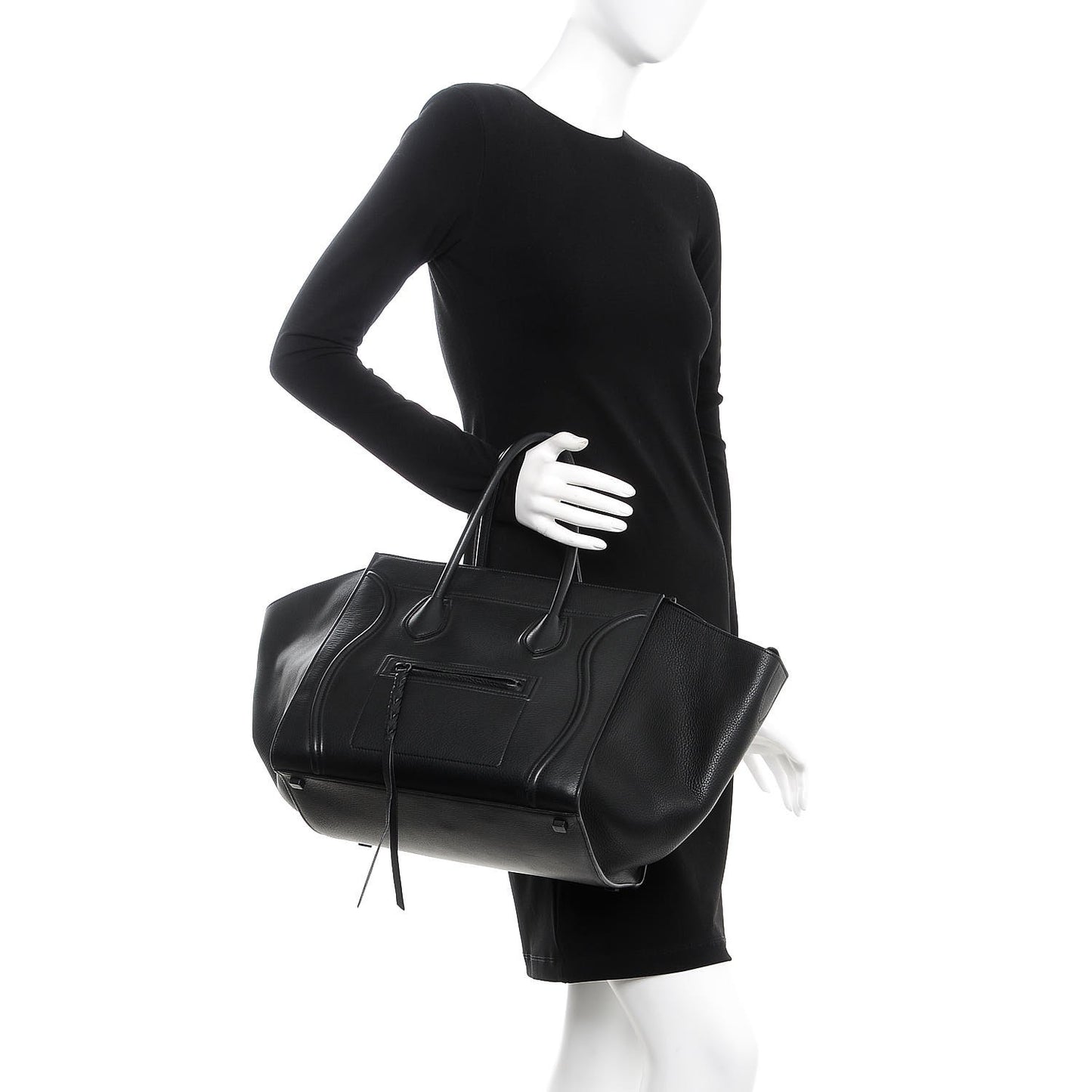 Supple Calfskin Medium Phantom Luggage Black
