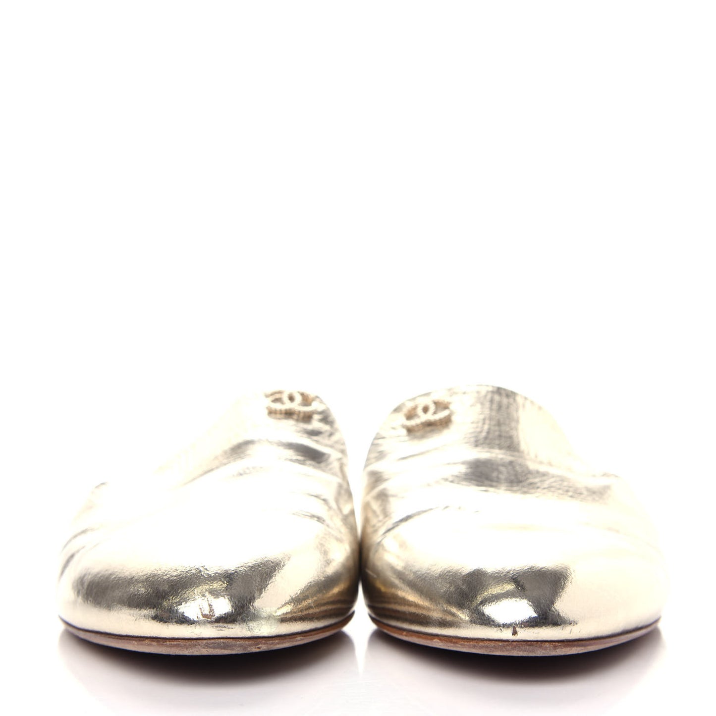 Metallic Sheepskin Mules 39.5 Gold