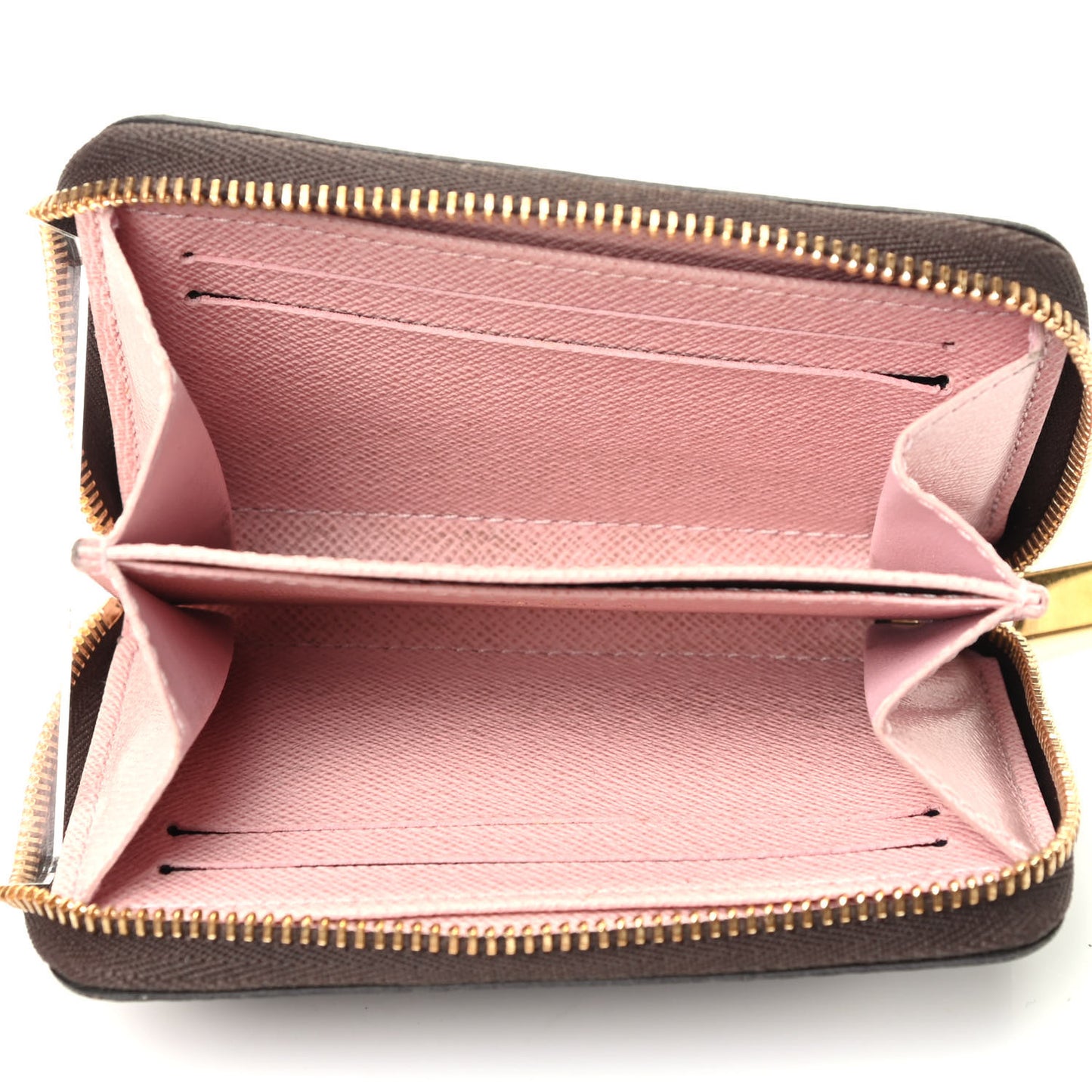 Damier Ebene Zippy Coin Purse Rose Ballerine