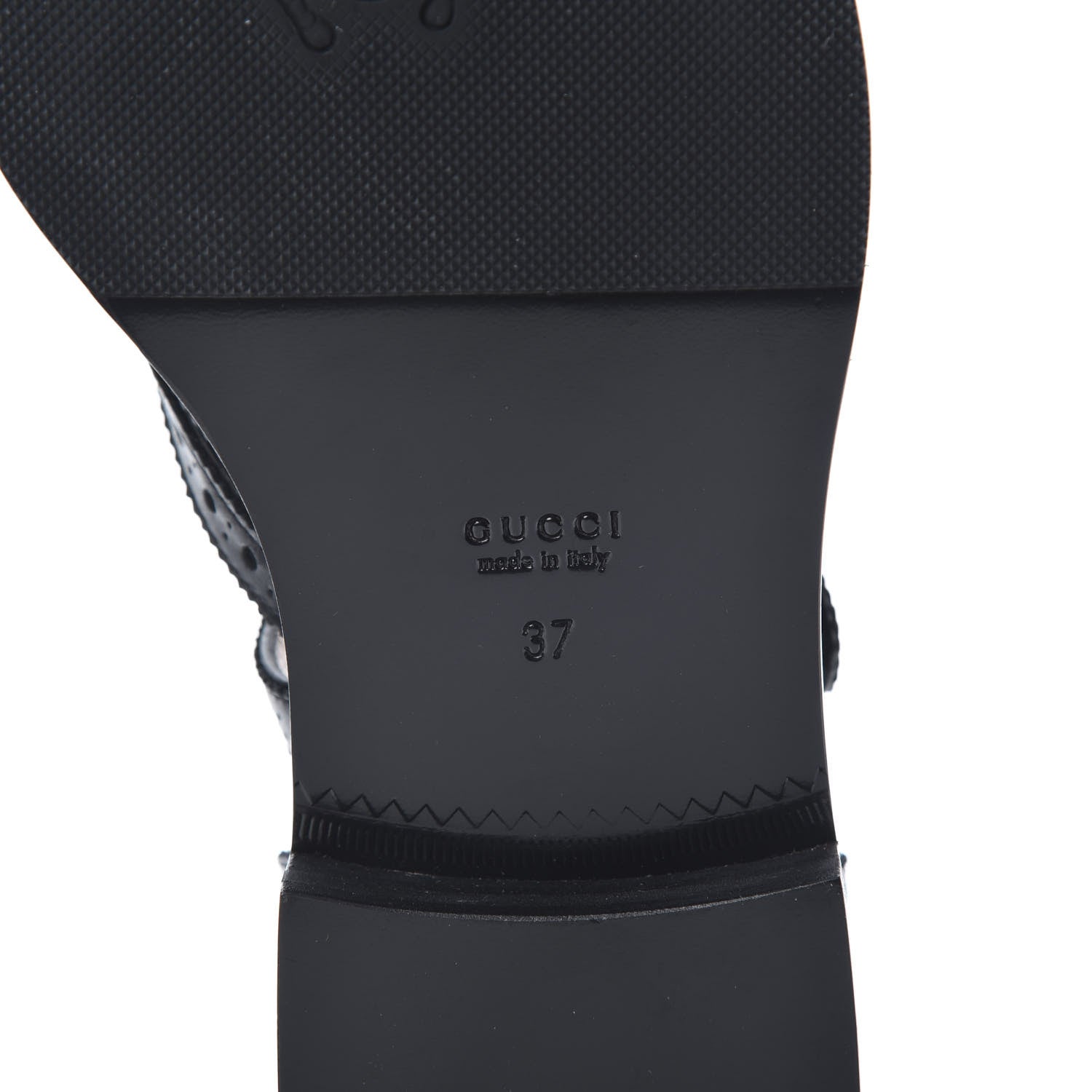 Gucci Calfskin Bee Embroidered Womens Queercore Brogue Wingtip Monk Strap Loafers 37 Black 6 of 9