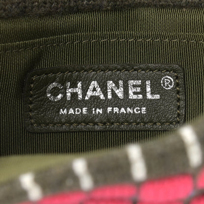 Chanel Cashmere Knit Extra Mini Single Flap Khaki Multicolor 6 of 9