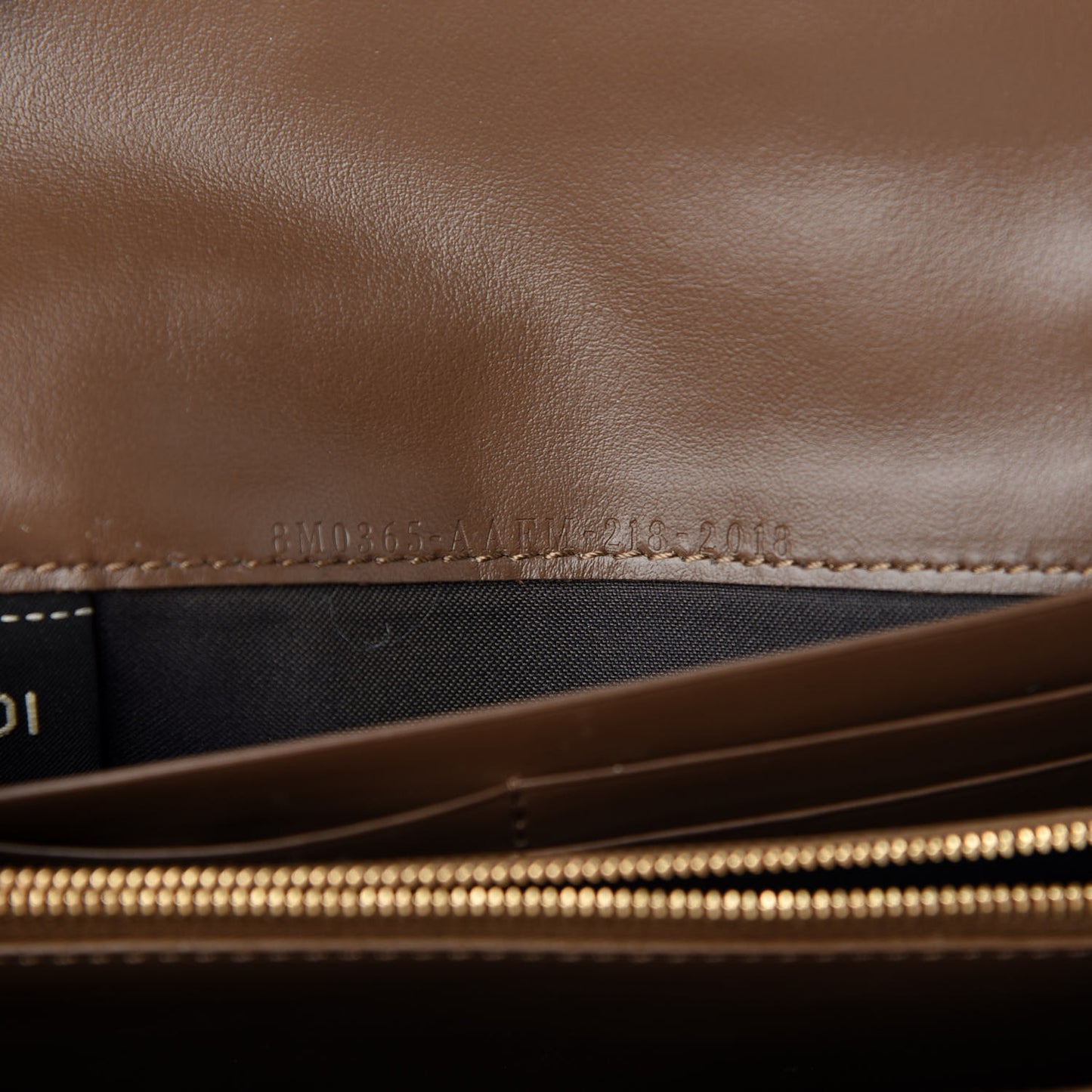 Vitello Soft F is Fendi Bi-Color FF 1974 Embossed Continental Envelope Wallet On Chain Maya Black