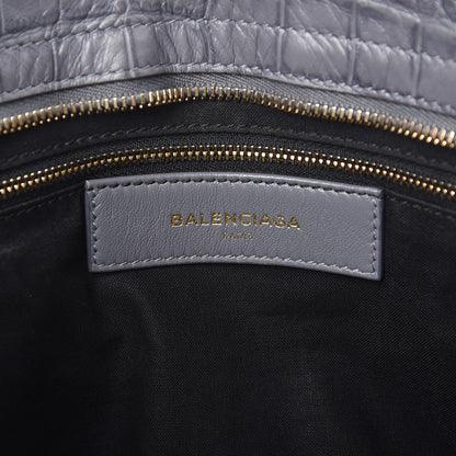 Balenciaga Calfskin Crocodile Embossed Giant 12 Gold Hardware City Gris Beton 6 of 7