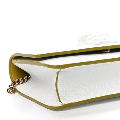Versace Grained Calfskin Medusa Wallet On Chain Clutch White Yellow 7 of 8
