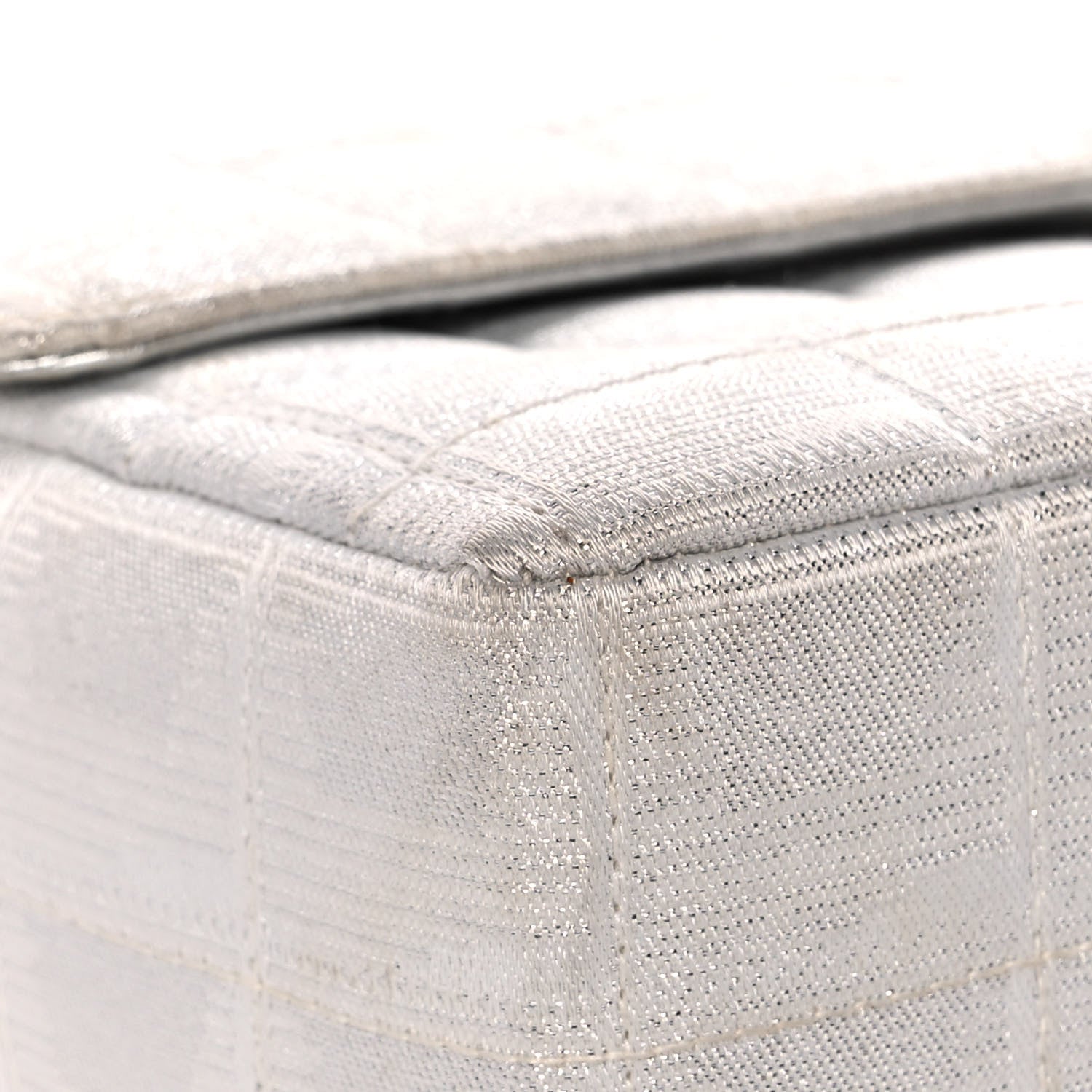 Chanel Metallic Nylon Medium Travel Flap Light Silver 8 of 16