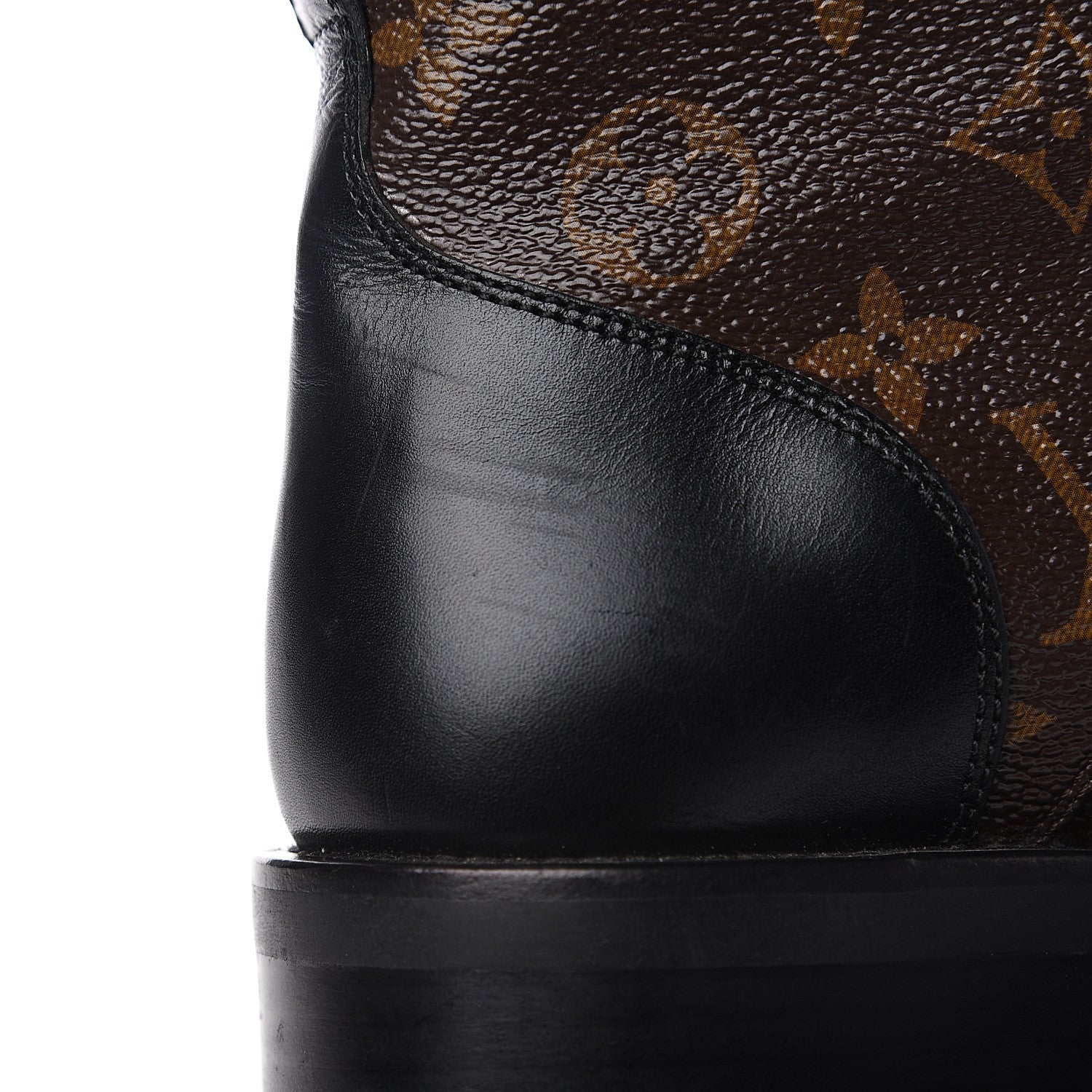 Louis Vuitton Calfskin Monogram Wonderland Flat Ranger Boots 37.5 Black 9 of 10