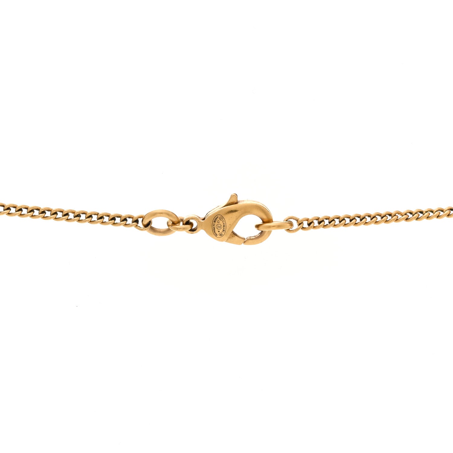 Chanel Metal CC Necklace Matte Gold 4 of 4
