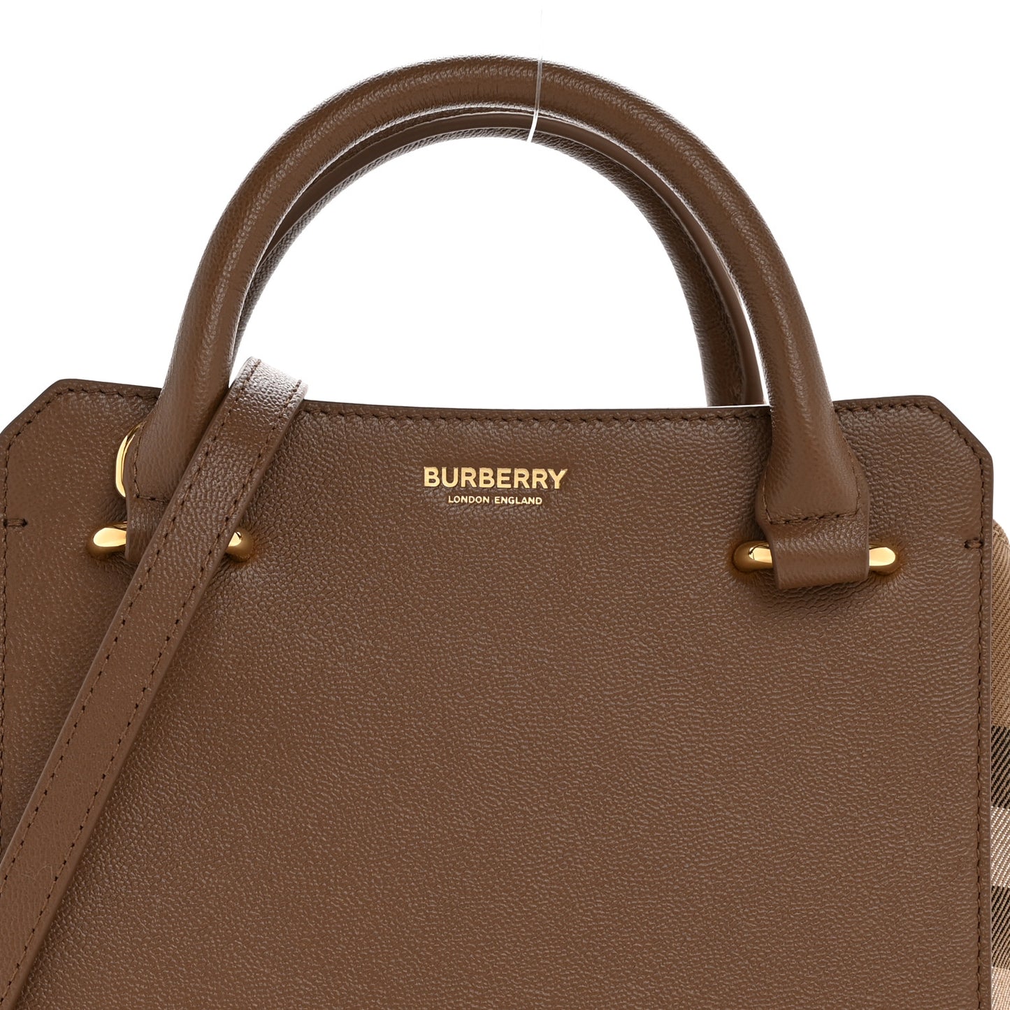 Calfskin Mega Check Mini Banwell Tote Earth