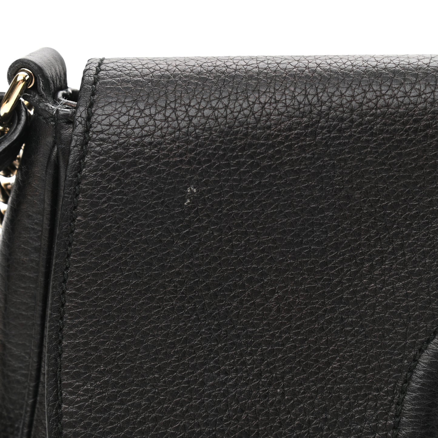 Pebbled Calfskin Medium Soho Flap Crossbody Black