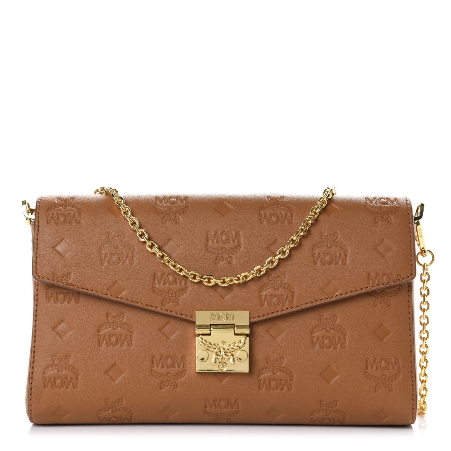 Calfskin Ottomar Monogram Medium Millie Crossbody Bag Cognac