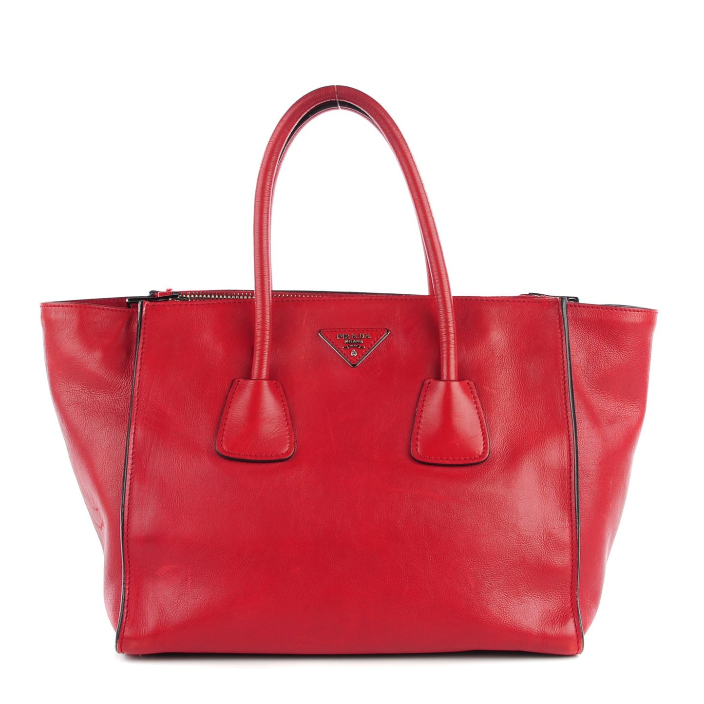 Glace Calf Twin Pocket Tote Fuoco