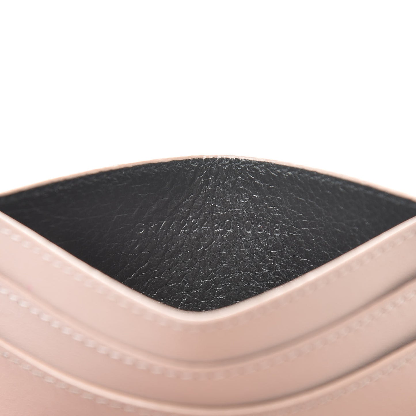 Calfskin Monogram Credit Card Case Nude