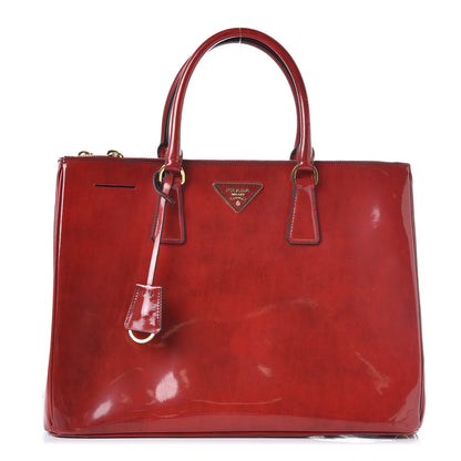 Prada Spazzolato Large Galleria Double Zip Tote Scarlatto Fume 1 of 9