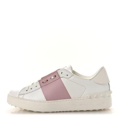 Valentino Garavani Calfskin Rockstud Open Sneakers 36 White Lipstick 1 of 12