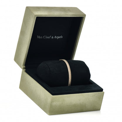 Van Cleef & Arpels 18K Yellow Gold Diamond Perlee 1-Row Bangle Bracelet M 5 of 5