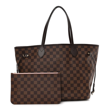 Louis Vuitton Damier Ebene Neo Neverfull MM Rose Ballerine 1 of 10