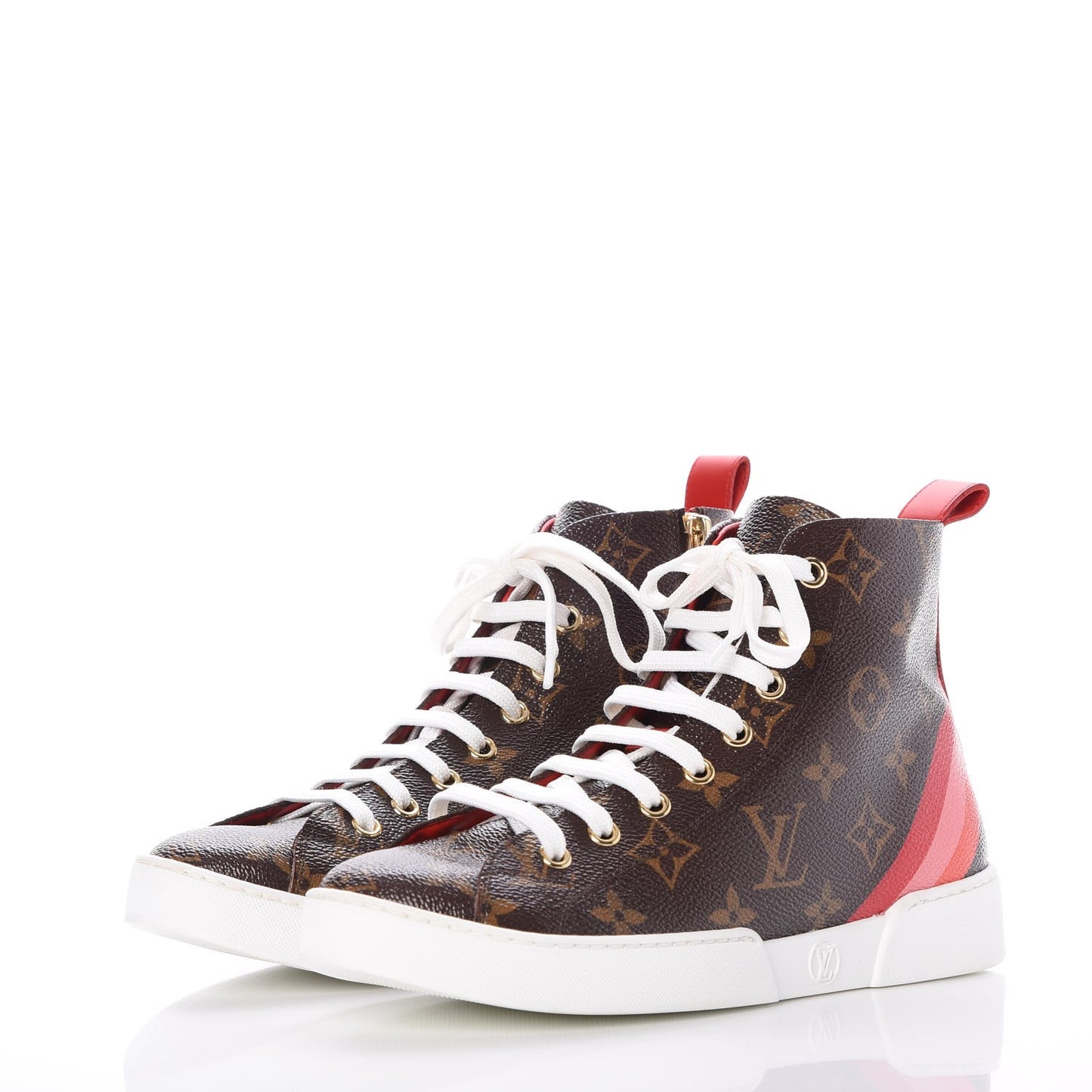 Calfskin Patent Monogram Stellar Sneaker Boots 35.5 Rouge