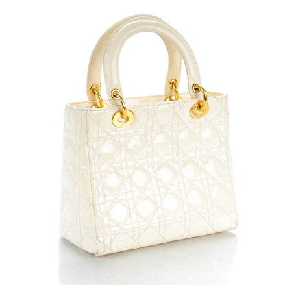 Christian Dior Patent Cannage Medium Lady Dior White 5 of 11