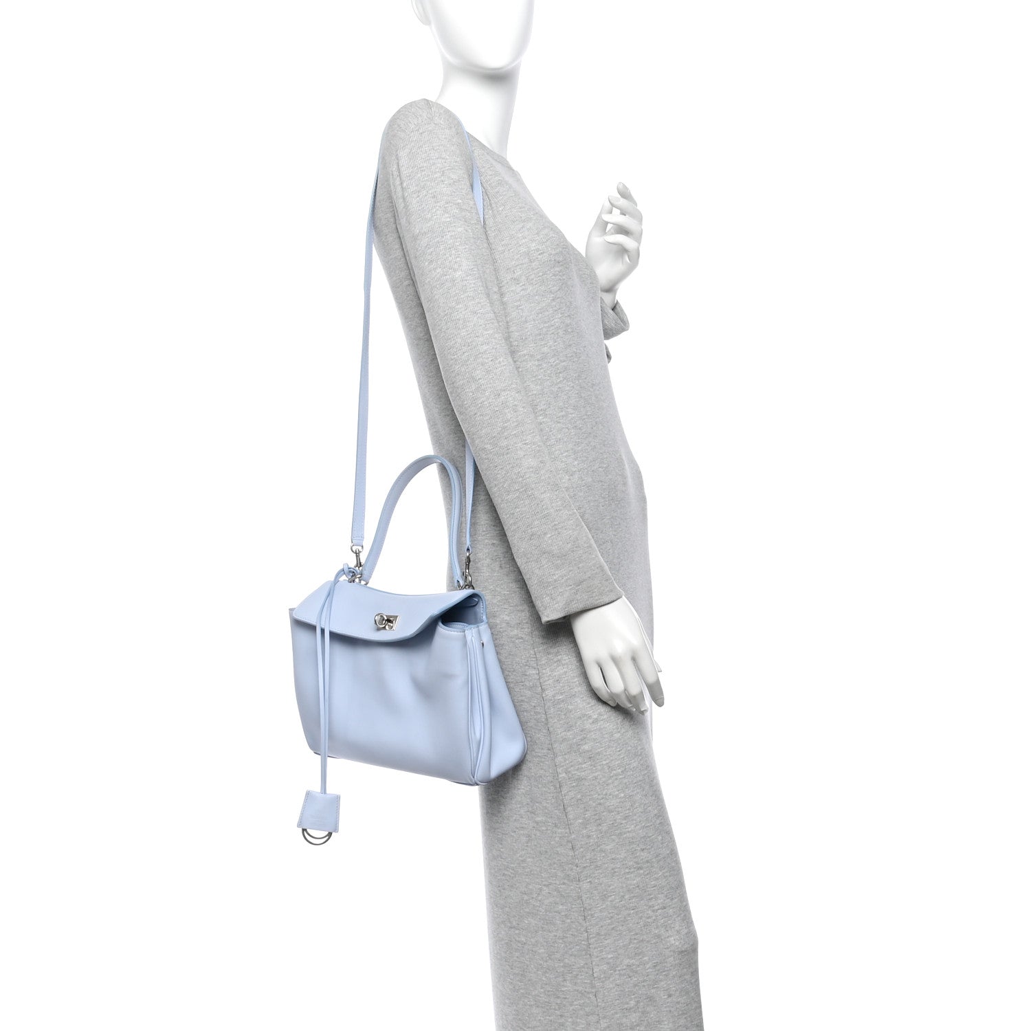 Balenciaga Natural Smooth Calfskin Small Rodeo Top Handle Handbag Cloudy Blue 2 of 14