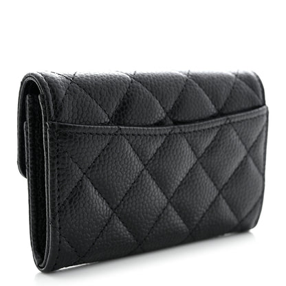 Chanel Caviar Quilted Flap Card Holder Wallet Black 3 of 11