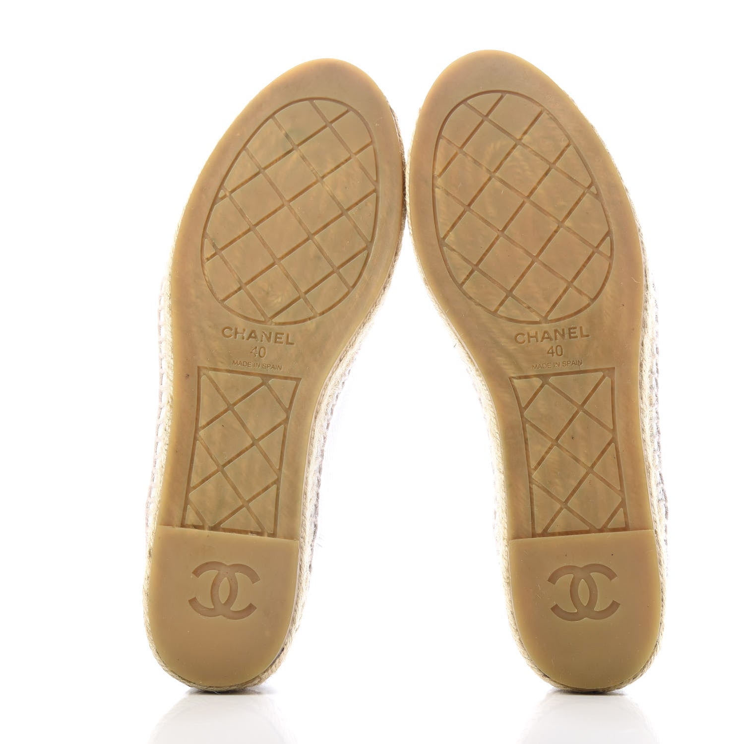 Chanel Grained Calfskin CC Espadrilles 40 White Black 6 of 10