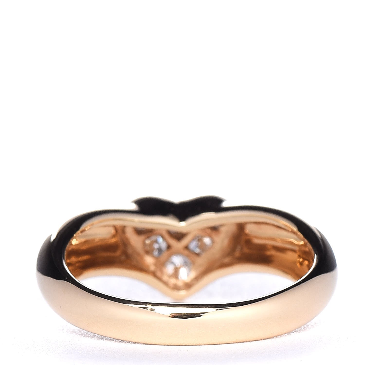 Tiffany 18K Yellow Gold Diamond Heart Band Ring 48 4.5 4 of 7