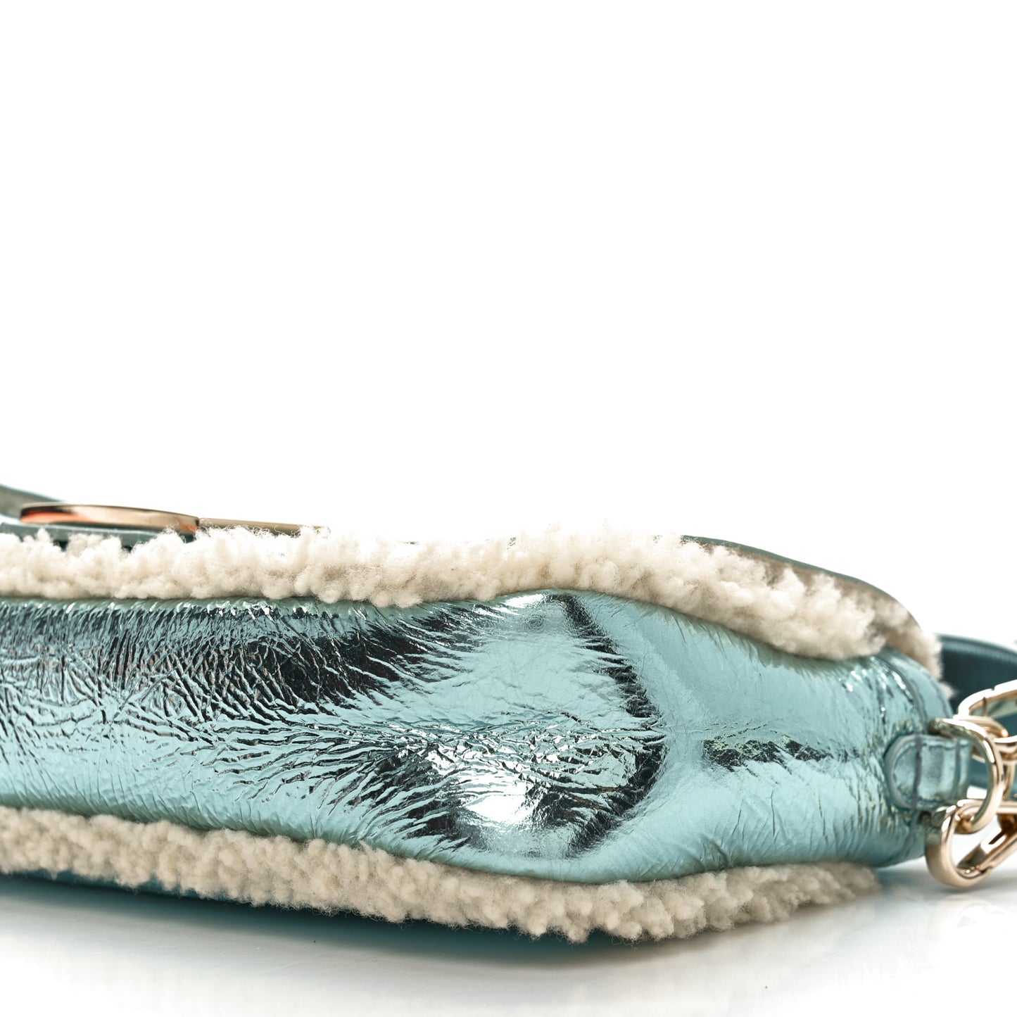Metallic Lambskin Sheepskin Fur Re-Edition 2005-2006 Baguette Light Blue
