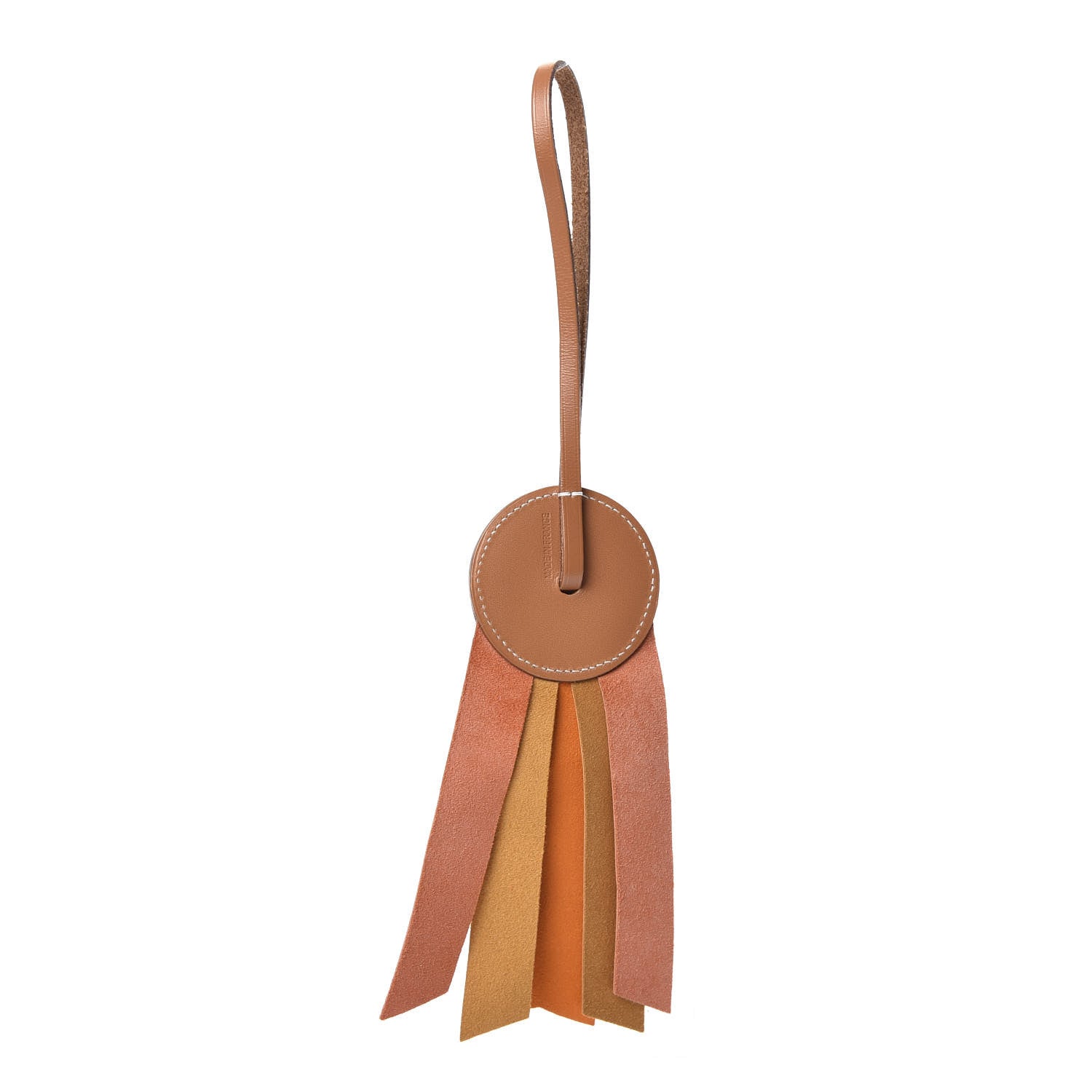 Hermes Vache Hunter Milo Lambskin Paddock Flot Bag Charm Orange Natural Buttercup Prawn Pink 2 of 4