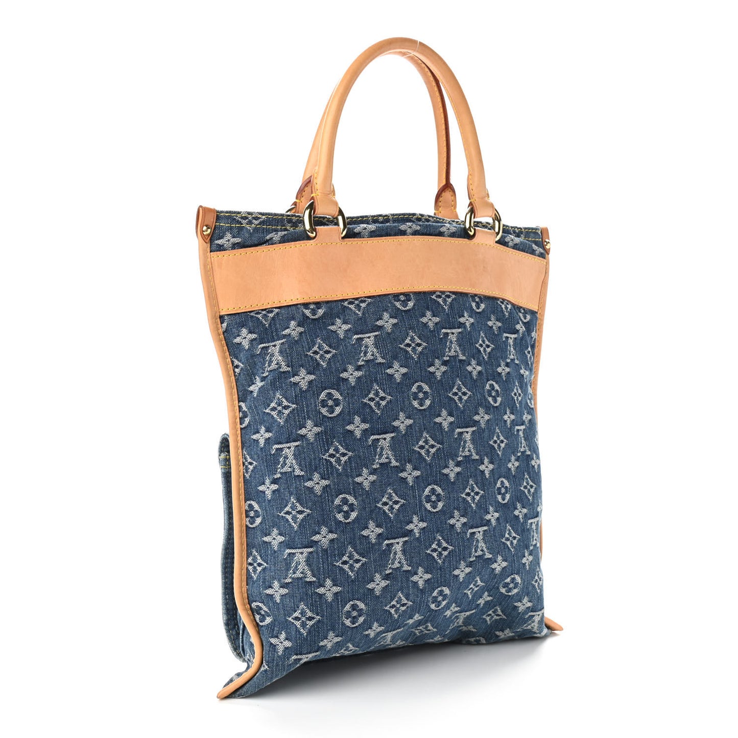 Monogram Denim Sac Plat Blue
