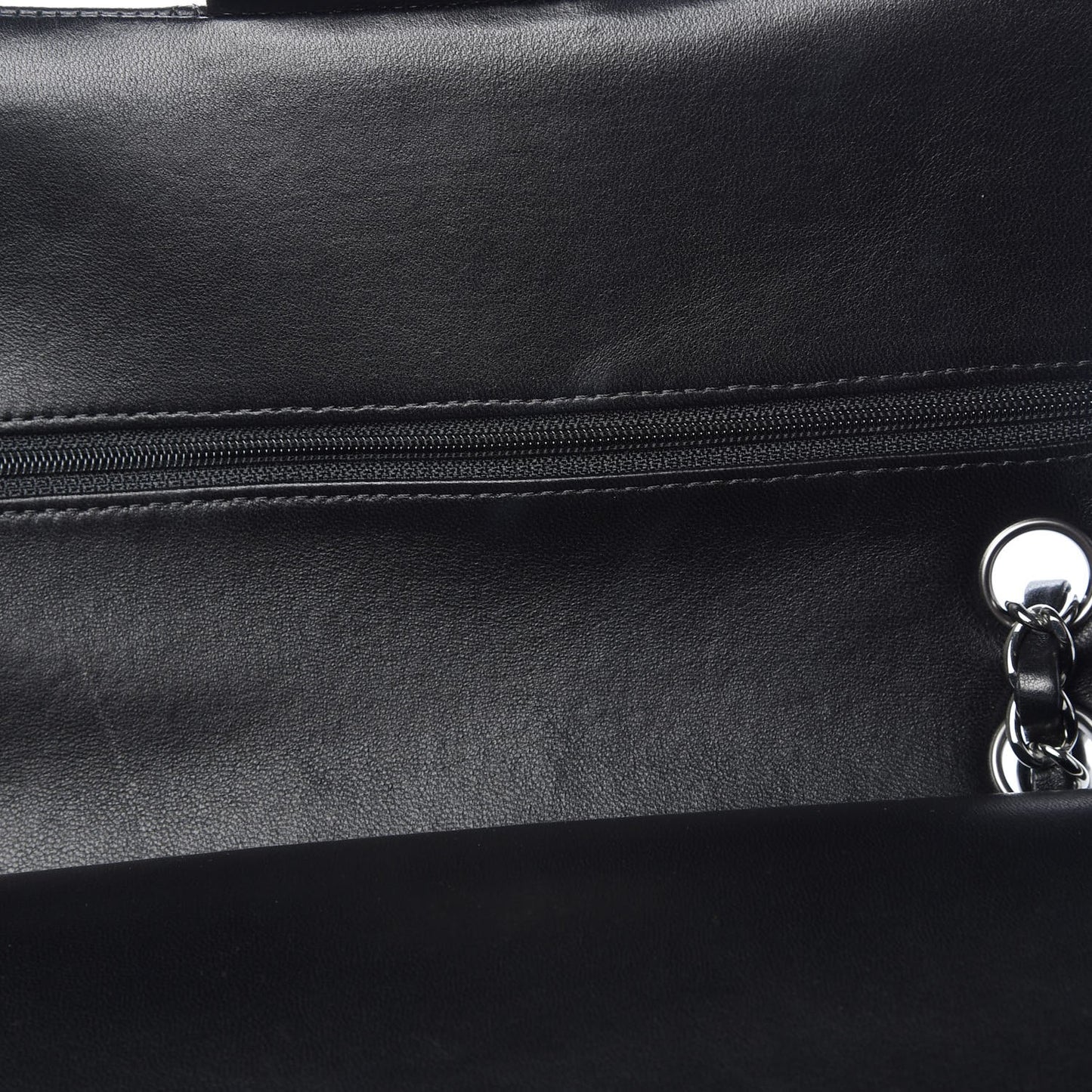 Lambskin Quilted Medium Double Flap Black