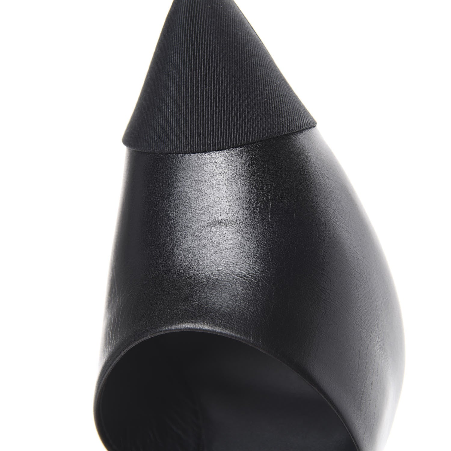 Chanel Goatskin Grosgrain Cap Toe Pearl Mule 36.5 Black 9 of 10