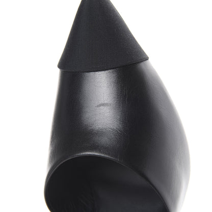 Chanel Goatskin Grosgrain Cap Toe Pearl Mule 36.5 Black 9 of 10