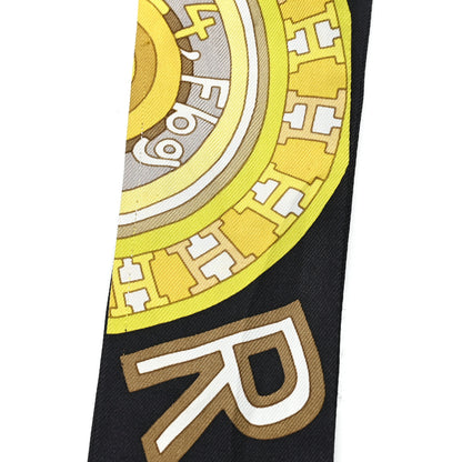 Hermes Silk Tohu Bohu Twilly Scarf Black 4 of 5