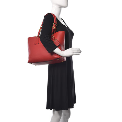 Prada Vitello Daino Tote Rosso 2 of 10