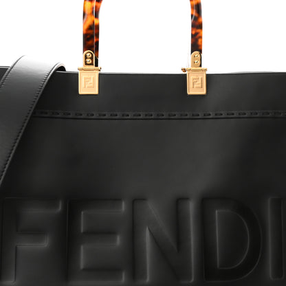 Fendi Vitello King Plexiglass Medium Fendi Sunshine Shopper Tote Black 8 of 10